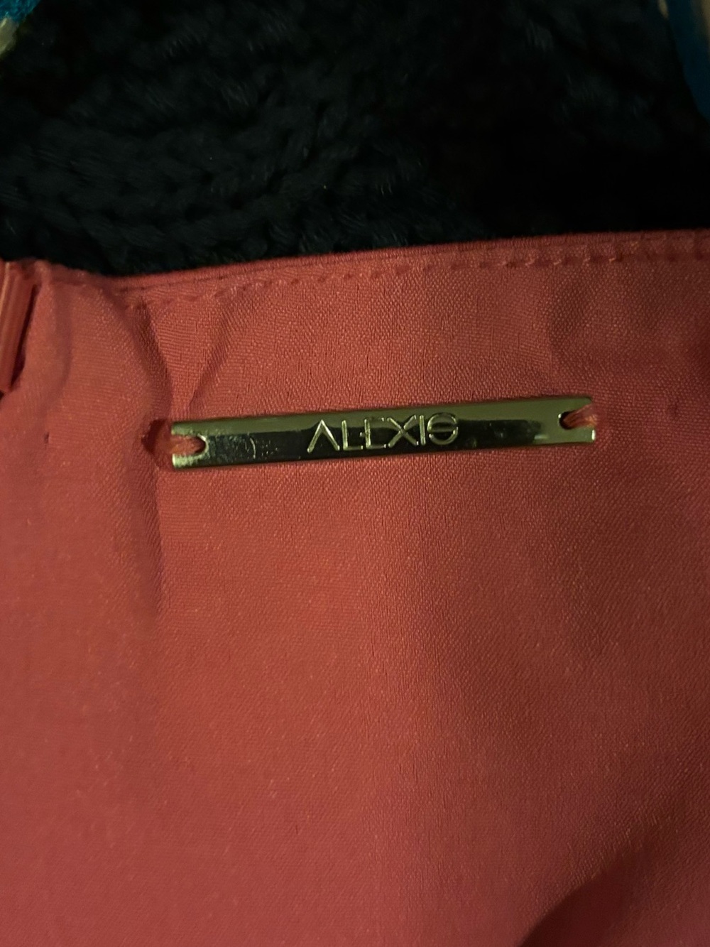 Alexis Coral Dress with Blue-Trim Straps - Picture 2 of 2